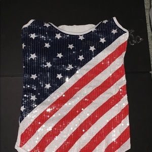 Sequin American flag tank top
